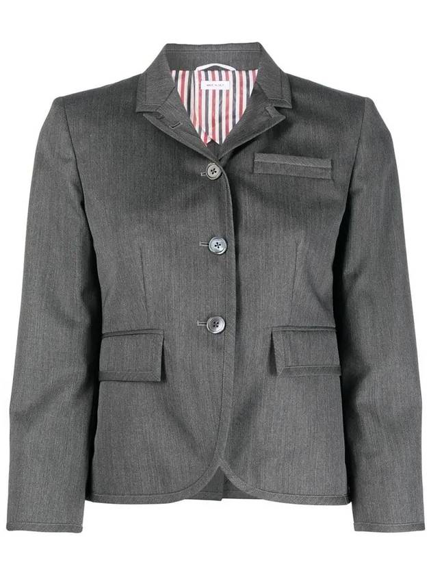 High Armhole Gabardine Wool Jacket Grey - THOM BROWNE - BALAAN 3