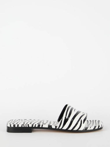 Zebra-Print Flat Sandals - PARIS TEXAS - BALAAN 1