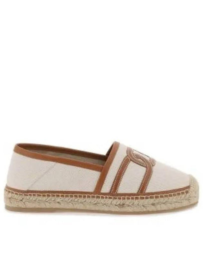 Kate Canvas Leather Espadrilles Shoes Beige - TOD'S - BALAAN 2