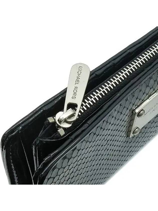 MMCA02C Python pattern silver square plate logo decoration long wallet - MICHAEL KORS - BALAAN 4