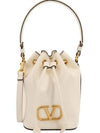 V Logo Signature Nappa Leather Bucket Bag Ivory - VALENTINO - BALAAN 4