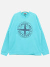 Garment Dying Compass Embroidery Logo Sweatshirt Blue - STONE ISLAND - BALAAN 4