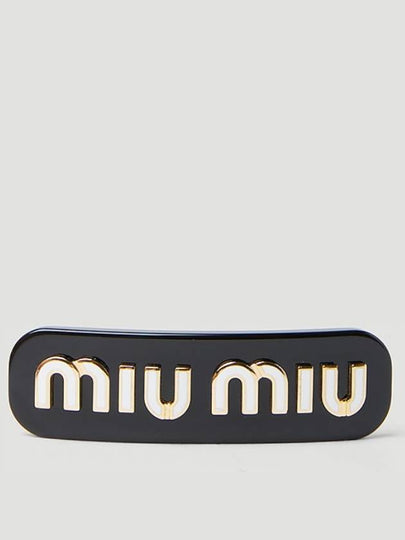 Plexiglas Metal Logo Hair Clip Black - MIU MIU - BALAAN 2