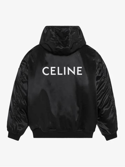 Bomber Jacket in Satin Finish Nylon Black - CELINE - BALAAN 2