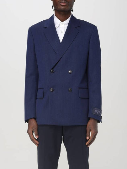 Double Breasted Suit Jacket Dark Blue - HUGO BOSS - BALAAN 2