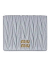 Matelasse Leather Half Wallet Pearl Grey - MIU MIU - BALAAN 2