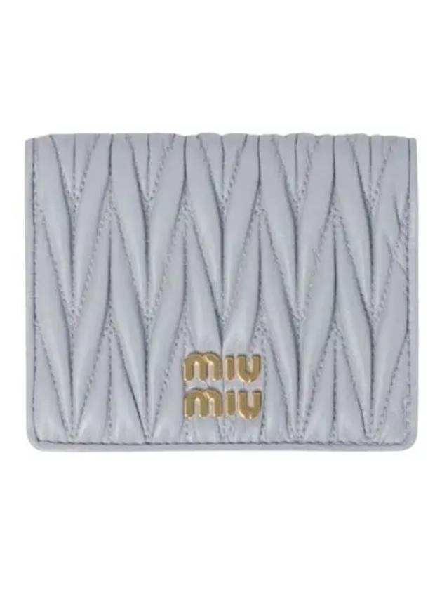 Matelasse Leather Half Wallet Pearl Grey - MIU MIU - BALAAN 2