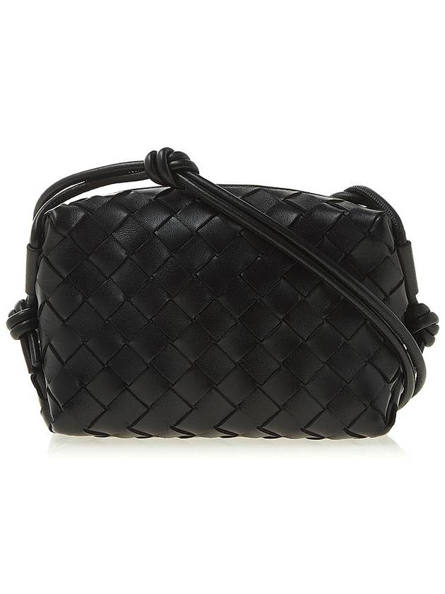 Intrecciato Loop Small Leather Cross Bag Black - BOTTEGA VENETA - BALAAN 2