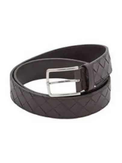 Intrecciato Leather Belt Dark Brown - BOTTEGA VENETA - BALAAN 2