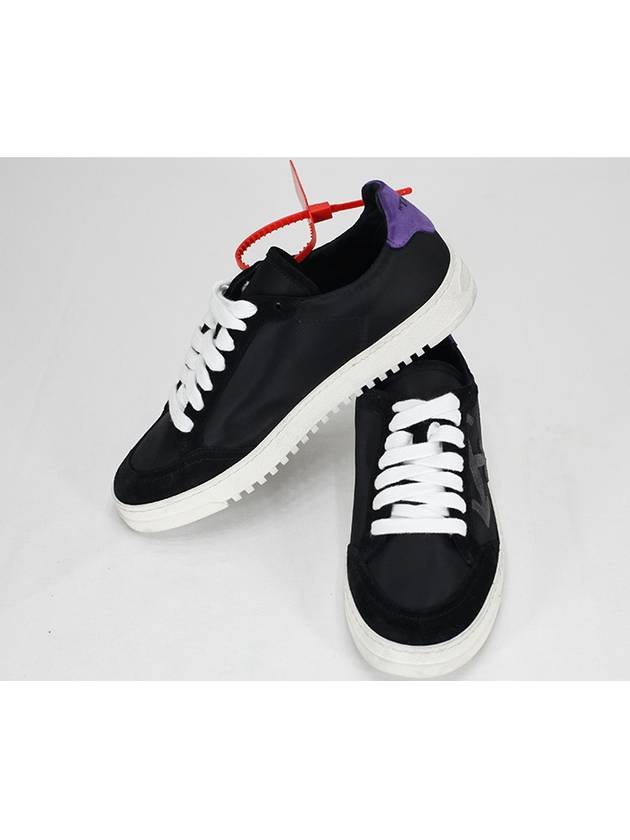 Men's Arrow Logo Purple Heel Tab 20 Low Top Sneakers Black - OFF WHITE - BALAAN 4