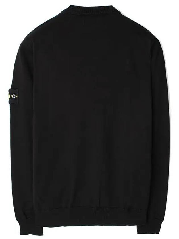 5100053 Soft Organic Cotton Small Roll Details Crewneck Sweatshirt Black - STONE ISLAND - BALAAN 3