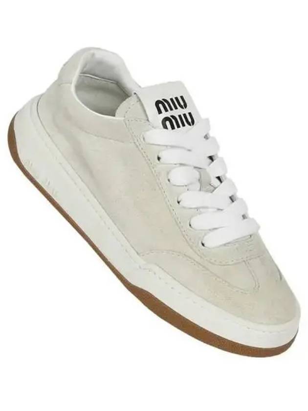 MIU bleached leather sneakers 271532 - MIU MIU - BALAAN 1