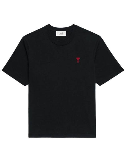 Small Heart Logo Boxy Fit Short Sleeve T-Shirt Black - AMI - BALAAN 2