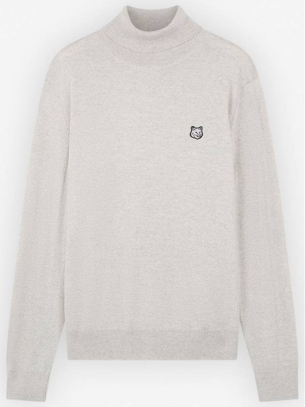 Fox Head Patch Turtleneck Knit Top Light Grey Melange - MAISON KITSUNE - BALAAN 2