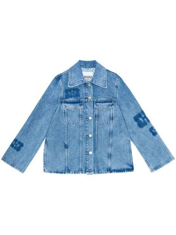 Patch Denim Jacket Blue - GANNI - BALAAN 1