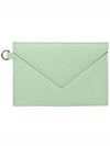 Neck Strap Envelope Leather Coin Wallet  Mist Green - MAISON KITSUNE - BALAAN 2