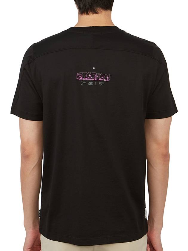 Shadow Back Graphic Print Short Sleeve T-Shirt Black - STONE ISLAND - BALAAN 2