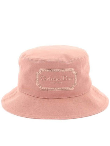 Couture Embroidered Logo Bucket Hat Pink - DIOR - BALAAN 1