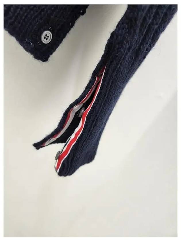 4-Bar Aran Cable Pullover Knit Top Navy - THOM BROWNE - BALAAN 6
