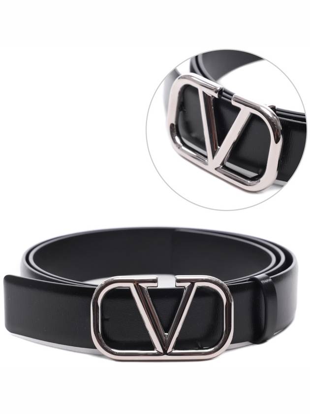 Buckle Leather Belt Black - VALENTINO - BALAAN 2