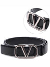 Buckle Leather Belt Black - VALENTINO - BALAAN 3