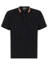 Striped Cotton Polo Shirt Black - BURBERRY - BALAAN 2