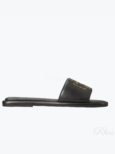 Double T Slide Slippers Black - TORY BURCH - BALAAN 2