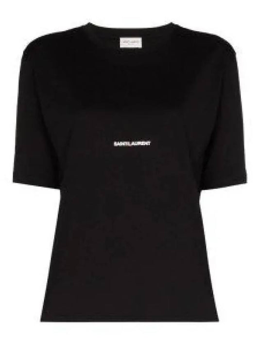 Rive Gauche Short Sleeve T-Shirt Black - SAINT LAURENT - BALAAN 2