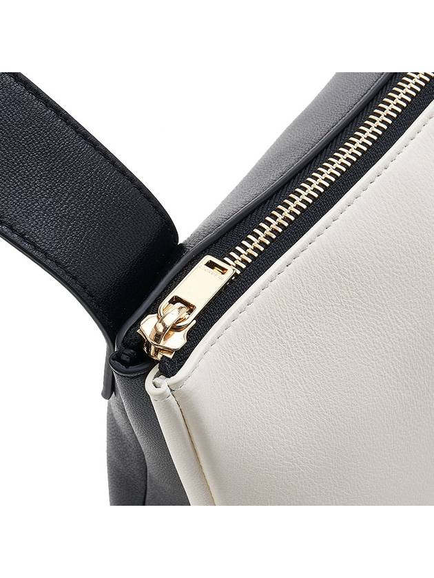 Ombra Color Block Zippered Leather Shoulder Bag Black White - JIL SANDER - BALAAN 10