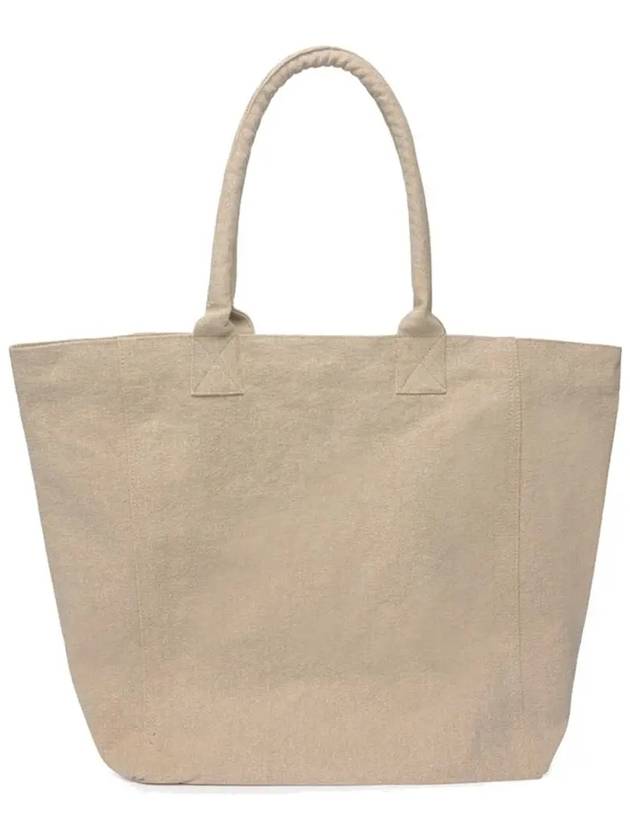 Yenky Embroidered Logo Large Shopper Tote Bag Beige - ISABEL MARANT - BALAAN 4