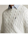 Embroidery Logo Cable Knit Top White - POLO RALPH LAUREN - BALAAN 5