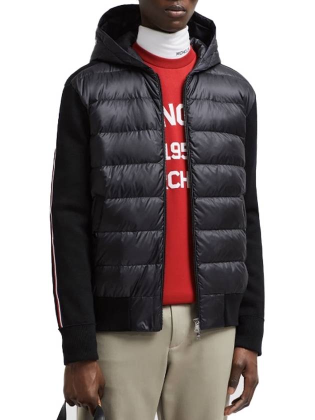 Quilted Wool Cardigan Black - MONCLER - BALAAN 5