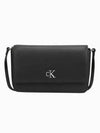 JEANS Women s Black CKJ Minimal Monogram Wallet Chain Cross Bag DP1659 001 - CALVIN KLEIN - BALAAN 2