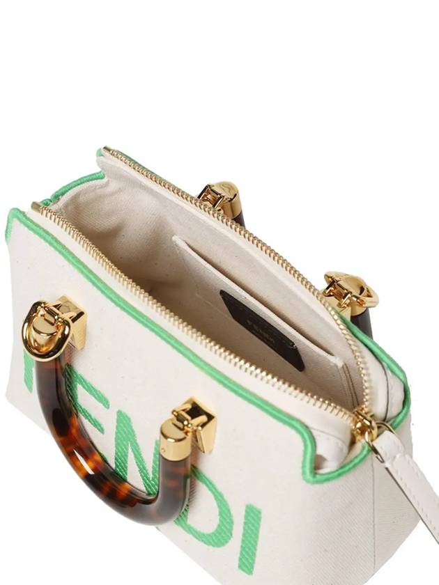 By The Way Small Canvas Tote Bag Green White - FENDI - BALAAN 5