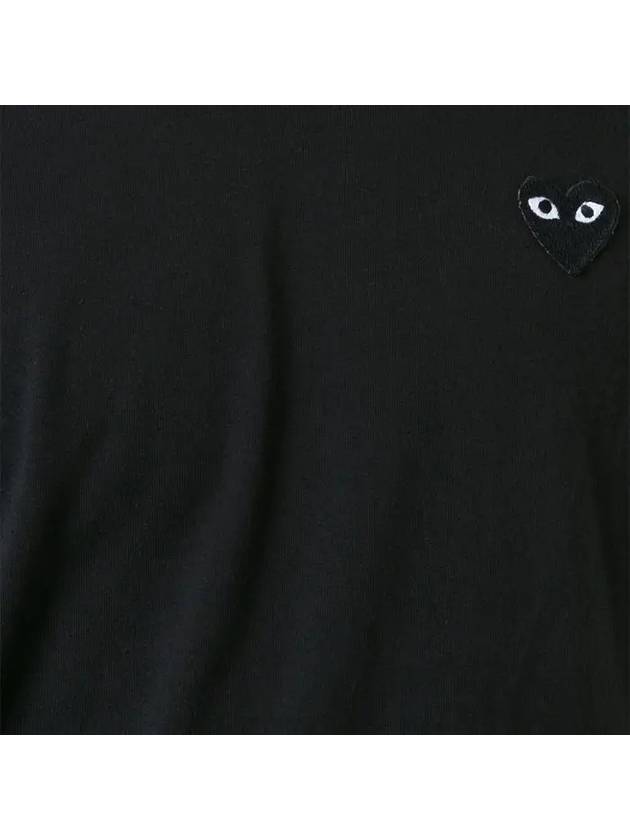 Men's Black Heart Waffen Short Sleeve T-Shirt Black - COMME DES GARCONS PLAY - BALAAN 8