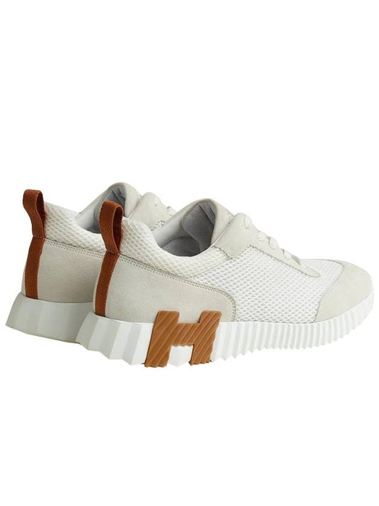 Men s Bouncing Sneakers White Mesh H Brown Black Heel - HERMES - BALAAN 2