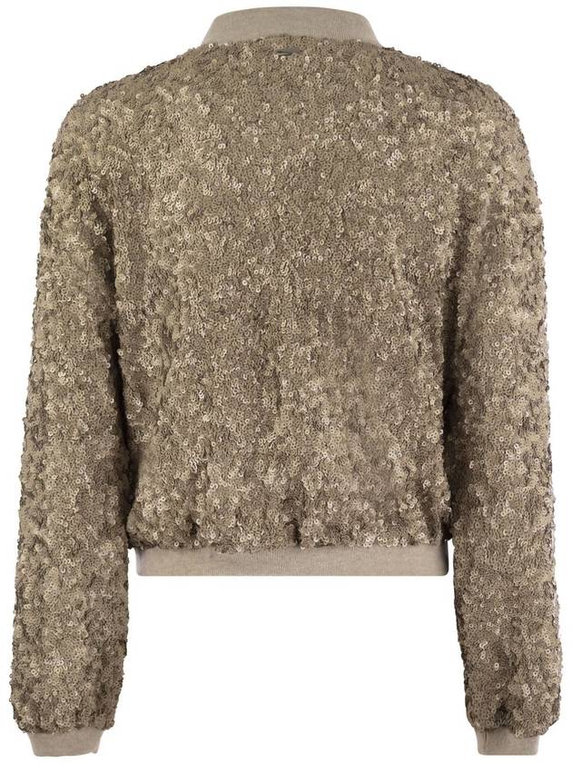 Sequin Bomber Jacket Gold - HERNO - BALAAN 3