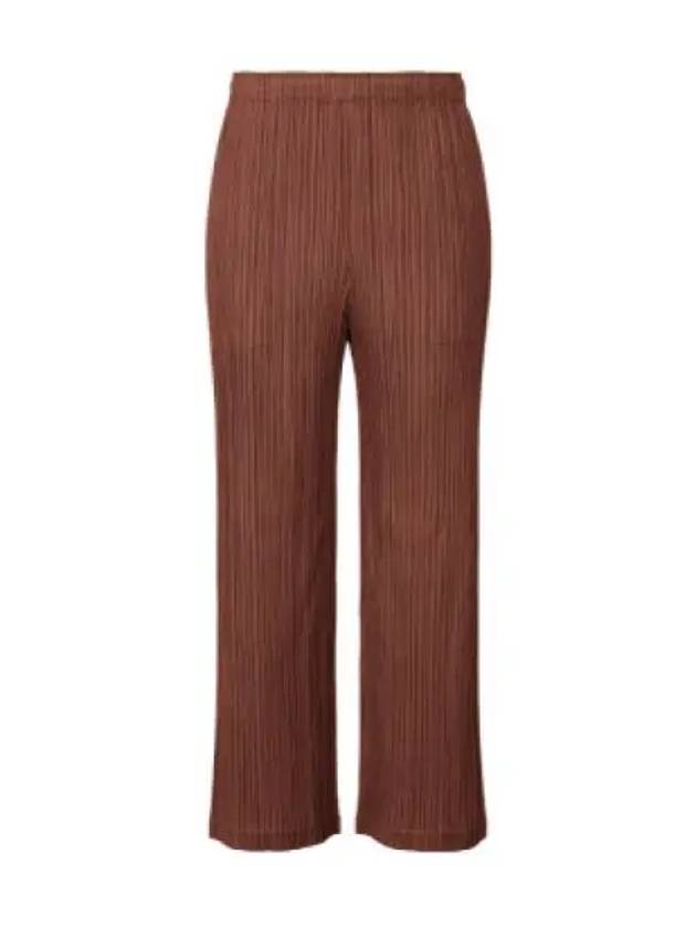 Thicker Pleated Straight Pants Brown - ISSEY MIYAKE - BALAAN 2