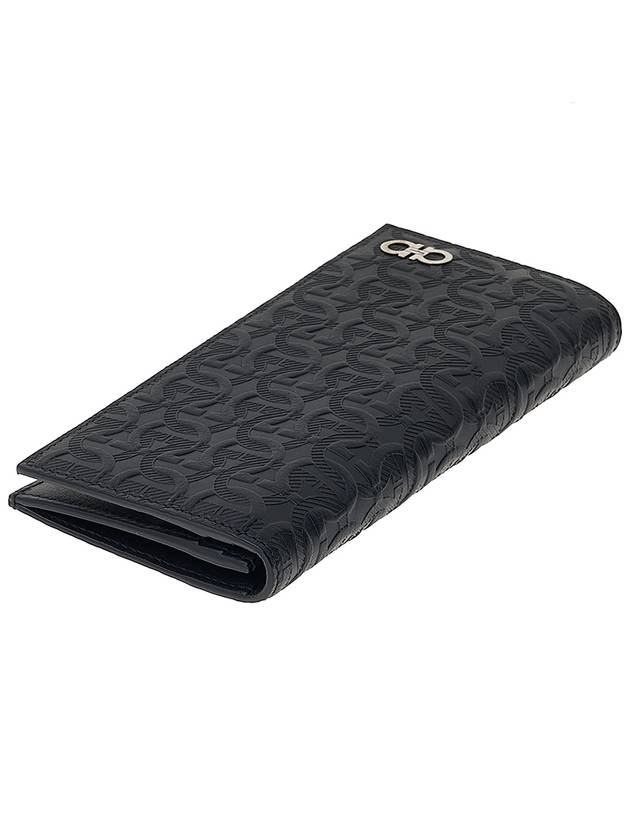 Gancini Monogram Long Wallet Black - SALVATORE FERRAGAMO - BALAAN 5