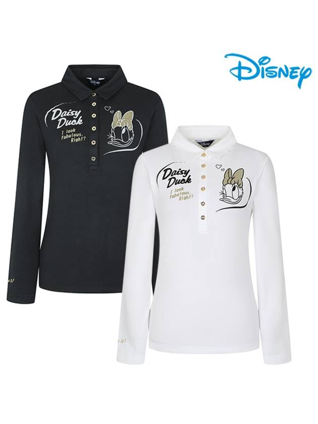 Women s gold button collar t shirt DL3LTS007 - DISNEY GOLF - BALAAN 1