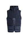 Shell R Mix Goggle Hooded Padded Vest Navy - CP COMPANY - BALAAN 2