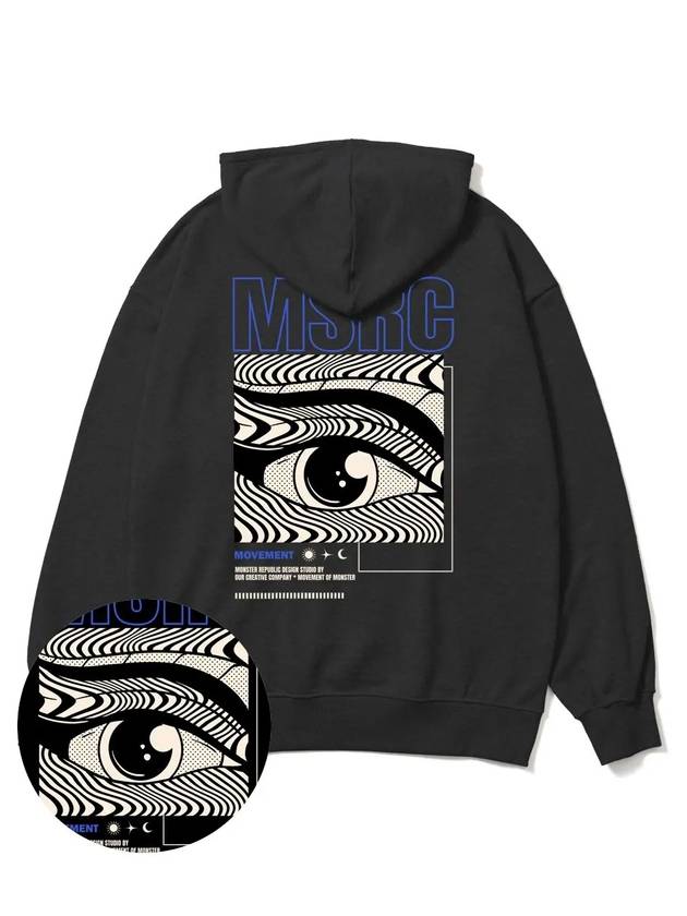 Of the Eye Vivid Blue Overfit Hoodie Black - MONSTER REPUBLIC - BALAAN 2