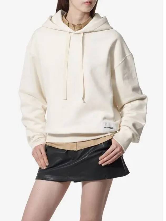 Logo Patch Cotton Hoodie Beige - JIL SANDER - BALAAN 2