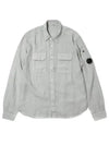 Resin Linen Lens Button Twin Pocket Long Sleeve Shirt Grey - CP COMPANY - BALAAN 1