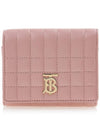 Lola Quilted Leather Folding Wallet Dusty Pink - BURBERRY - BALAAN 1