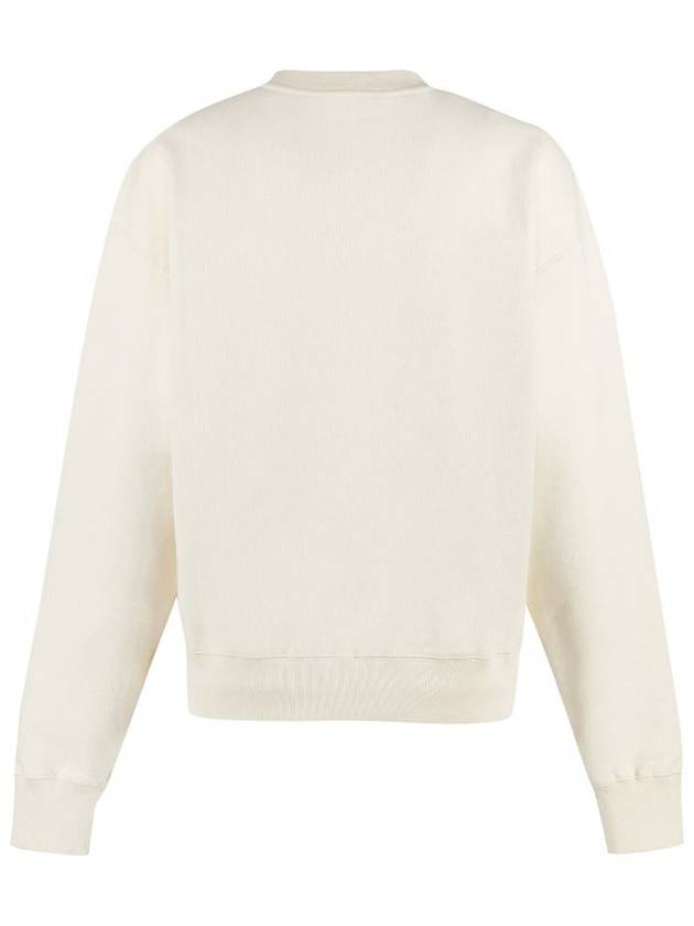 Front Logo Cotton Sweatshirt Beige - JIL SANDER - BALAAN 3