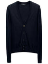 V-Neck Button Down Cardigan Black - VERSACE - BALAAN 2