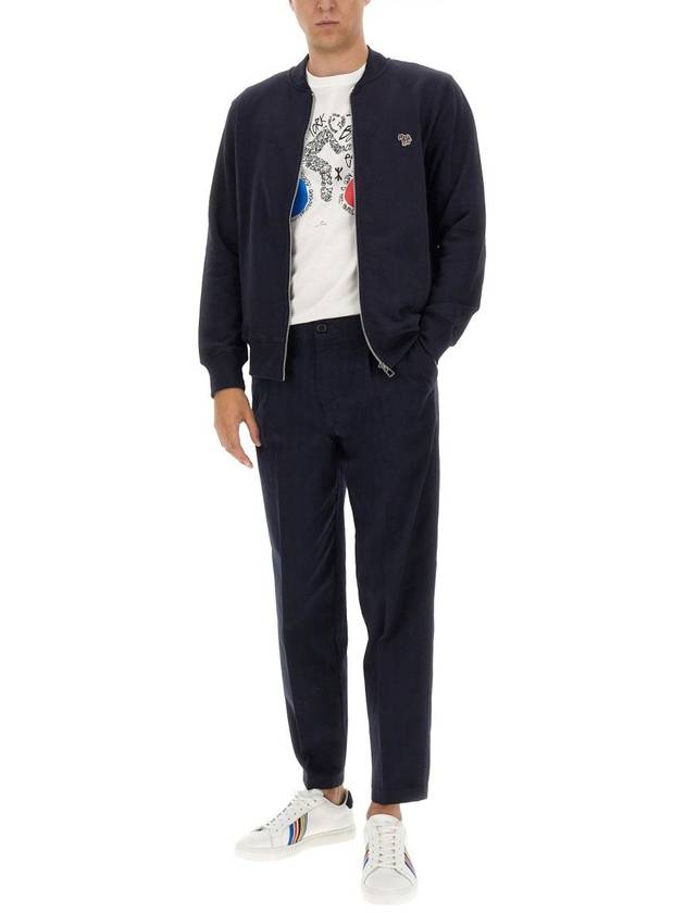 Zebra Logo Cotton Bomber Jacket Navy - PAUL SMITH - BALAAN 3