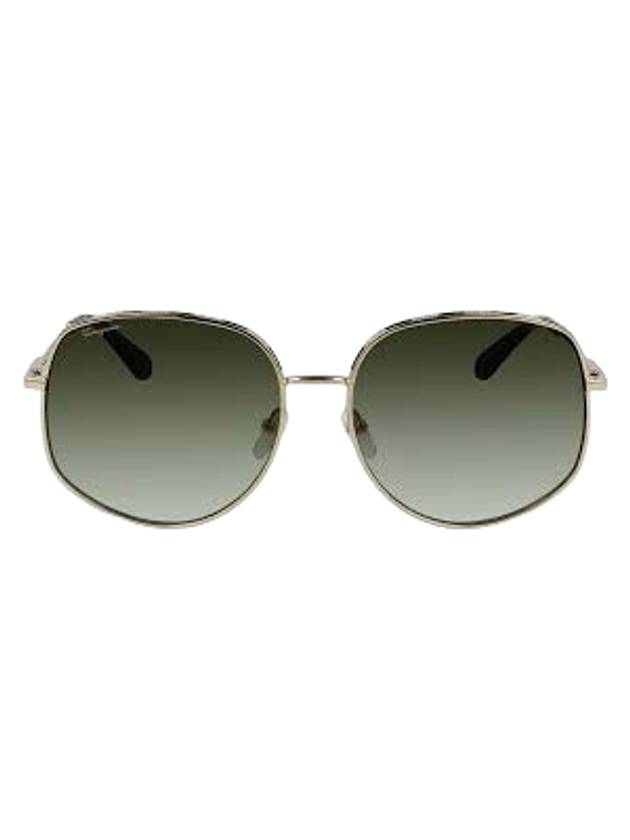 Eyewear Oval Sunglasses Green - SALVATORE FERRAGAMO - BALAAN 1