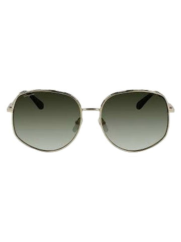 Eyewear Oval Sunglasses Green - SALVATORE FERRAGAMO - BALAAN 1